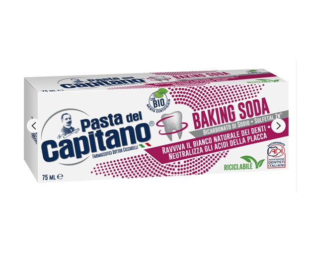 Pasta Del Capitano საკვები სოდის დანამატით კბილის პასტა 75მგ